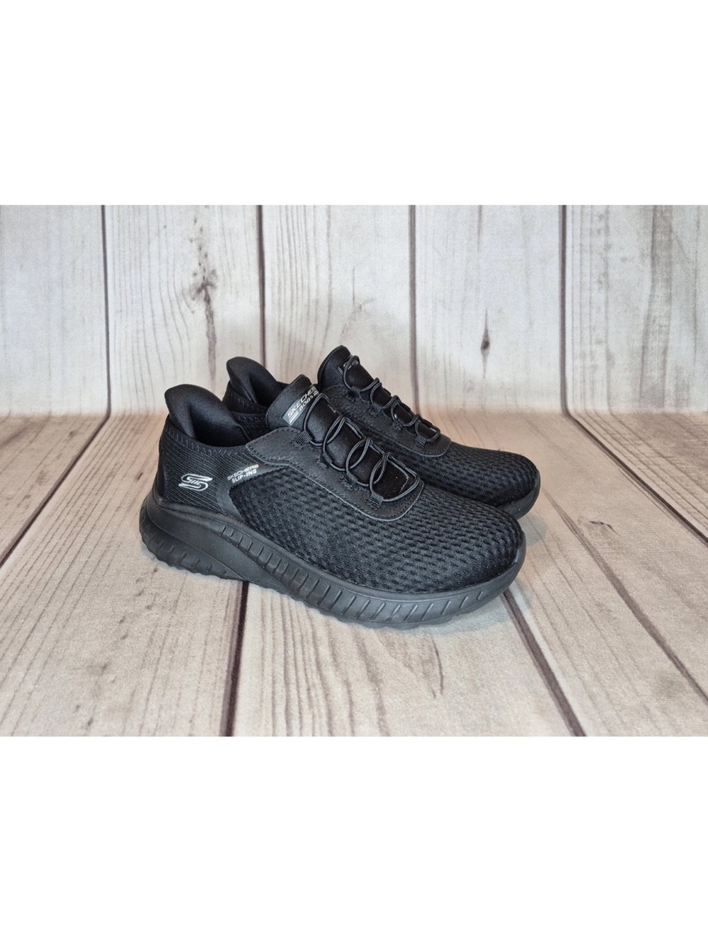 Skechers Slip-ins BOBS Sport Squad Chaos Women’s Size 7 Black Shoes